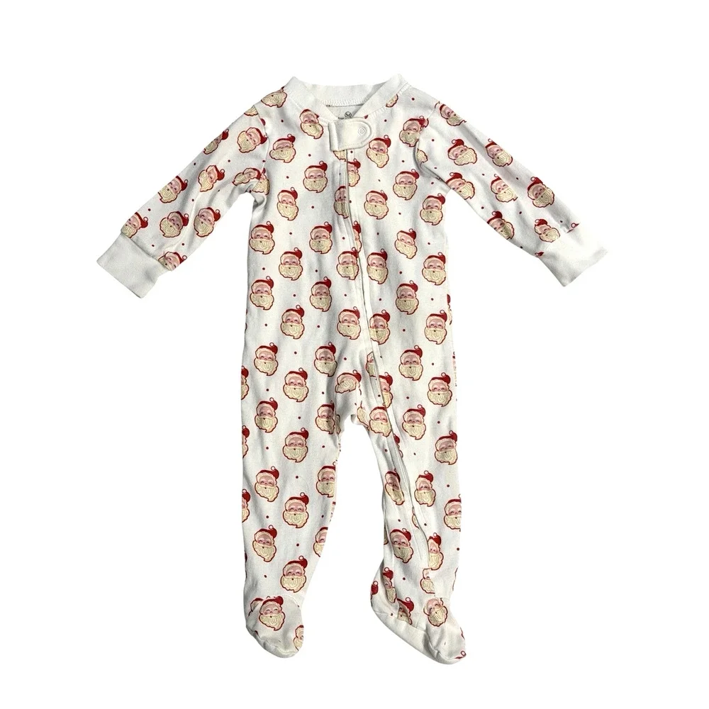Honest Clothing‎ Baby Christmas Sleeper Size 6-9m Organic Cotton Holiday Santa